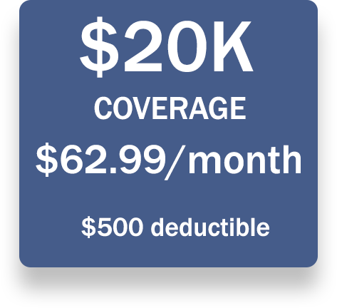 20000 coverage 62.99/mo