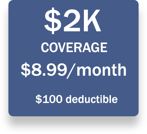 2000 coverage 8.99/mo