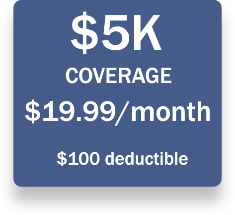 5000 coverage 19.99/mo